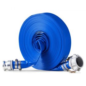   VEVOR visszamosó tömlő, 38 mm (1,5 hüvelyk) x 30,5 m (100 láb), kék, kiváló minőségű PVC tömlő, bilincsekkel, bütyökzárral, alumínium szerelvényekkel, különféle szivattyúkhoz, szennyvízkezeléshez, vízszállításhoz és egyéb mezőgazd