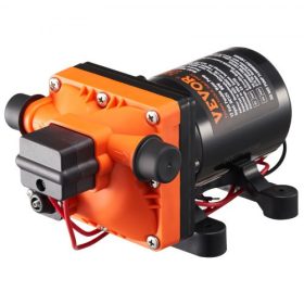   VEVOR 12 V-os membránszivattyú, 3 GPM (11,36 l/perc), 4 kamrás 12 voltos egyenáramú vízszivattyú automatikus nyomáskapcsolóval 2,7-6,9 bar (40-100 PSI) állítható, 3,8 bar (55 PSI), 12,7 mm-es (1/2") MNPT csatlakozó, lakókocsihoz,