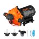 VEVOR vízmembrános szivattyú, 12 V DC, 5,5 GPM áramlás, 70 PSI névleges nyomás (40-100 PSI állítható), 1/2" MNPT önfelszívó permetező szivattyú nyomáskapcsolóval lakókocsikhoz, lakókocsikhoz, tengeri hajókhoz, gyepre, FCC tanúsítv