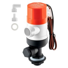   VEVOR csónakos szivattyú, 12V 32 l/perc (500 GPH) egyenes csónakos levegőztető szivattyú kettős bemenettel, ABA házzal és levehető motorbetéttel, korrózióálló csónakos/csali szivattyú édesvízhez és sósvízhez