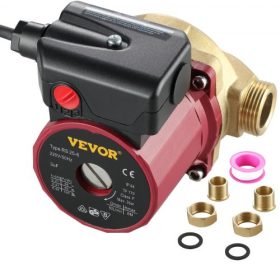   VEVOR melegvíz keringető szivattyú 15 mm (0,6 hüvelyk) 220V 20 l/perc (5,3 GPM) 90W vízpumpa szivattyú 0,8A bár elektronikus automata otthoni zuhanyzós mosógéphez
