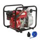 VEVOR benzinmotoros vízszivattyú, 7,6 cm bemenet/kimenet, 5,2 kW (7 LE), 1003,5 l/perc, 43,3 m emelőmagasság, 6,7 m szívómagasság, 4 ütemű benzinmotoros szennyvízátemelő szivattyú 7,6 m tömlővel medence öntözésére, EPA tanúsítvánn