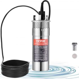   VEVOR napelemes vízszivattyú, 12 V DC 120 W-os merülő mélykút-szivattyú, max. áramlás 12 l/perc (3,2 GPM), max. emelőmagasság 70 m/230 láb, max. merülési mélység 30 m/98,4 láb, napelemes vízszivattyú kúthoz