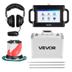   VEVOR csővezeték-szivárgás-érzékelő, 1Hz-5000Hz, LCD érintőképernyős csővezeték-szivárgás-kereső 2 m mély földalatti vízvezetékhez – érzékelővel, 3 hallgatórúddal, fejhallgatóval, 8 GB-os kártyával és hordtáskával