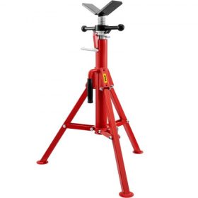  VEVOR V fejű csőállvány 1/8"-12" kapacitás, állítható magasság 28 "-52", csőcsatlakozó állvány 2500 lb. Terhelhetőség, hordozható összecsukható csőállványok, szénacél test tartósabb