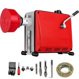   VEVOR lefolyócsiga 220 V csőtisztító gép 390 W csőtisztító 32 mm-től 100 mm-ig lefolyótisztító csőtisztító eszköz csatornakádhoz