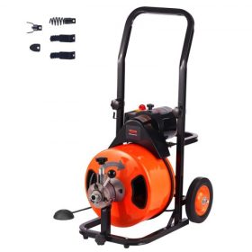   VEVOR lefolyótisztító gép, elektromos lefolyófúró, 75 láb x 1/2 hüvelykes, automatikus adagolású, 2-4 hüvelykes csövekhez
