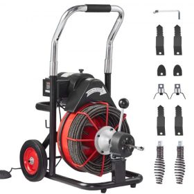   VEVOR lefolyótisztító gép elektromos lefolyócsiga 100FT x 3/8 In Auto Feed
