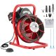 VEVOR lefolyótisztító gép 50ft x 3/8 hüvelyk, csatornafúró kézi adagolással, 250 W-os elektromos lefolyótisztító gép 4 vágóval és levegővel aktivált lábkapcsolóval 2"-4"-es csövekhez