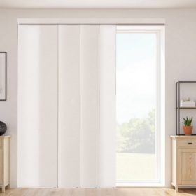   VEVOR Panel Sínes Rolók, Kihúzható Sín 116 cm-től 218 cm Szélesig, Levágható Panel Függönyök Akár 243 cm Magasságig, Állítható Függőleges Panel Rolók Tolóajtókhoz, Teraszajtók, Helyiség Elválasztó, Világosbarna