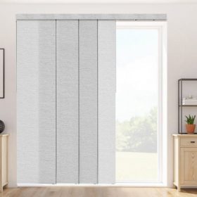   VEVOR paneles sínredőnyök, kihúzható sín 116 cm-től 218 cm-es szélességig, vágható panelfüggönyök akár 243 cm magasra, állítható függőleges panelredőnyök tolóajtókhoz, teraszajtók, szobaelválasztó, ablak, szürke