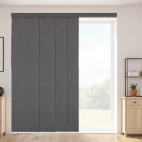   VEVOR paneles sínredőnyök, kihúzható sín 116 cm-től 218 cm-es szélességig, vágható panelfüggönyök akár 243 cm magasra, függőleges sötétítő panelredőnyök tolóajtókhoz, teraszajtók, szobaelválasztó, sötétszürke