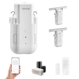   VEVOR automata függönynyitó, alkalmazással és távirányítóval, hubbal együtt, elektromos intelligens függönynyitó, kompatibilis az Alexával és a Google Home-mal, időzített nyitás és zárás, U/I alakú sínekhez