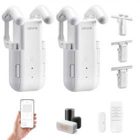   VEVOR automata függönynyitó, 2 darabos csomag, alkalmazás és távirányító, hub mellékelve, elektromos intelligens függönynyitó, kompatibilis az Alexával és a Google Home-mal, időzített nyitás és zárás, római rudakhoz, U/I sínekhez
